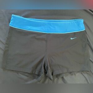 Nike Black and Blue Sports Shorts Size L